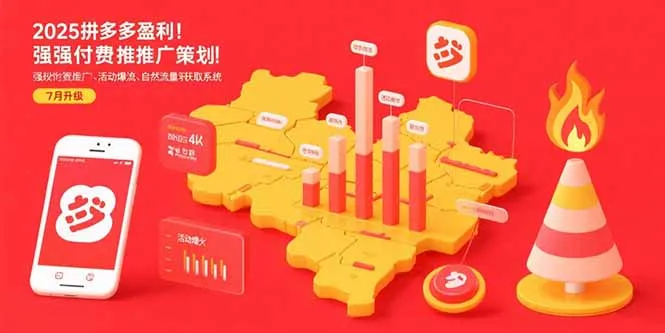 2025拼多多盈利地图：强付费推广策略/活动爆流/自然流量获取系统(7月更新-来缘阁
