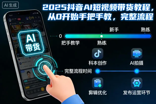 2025抖音AI短视频带货教程，从0开始手把手教，完整流程-来缘阁