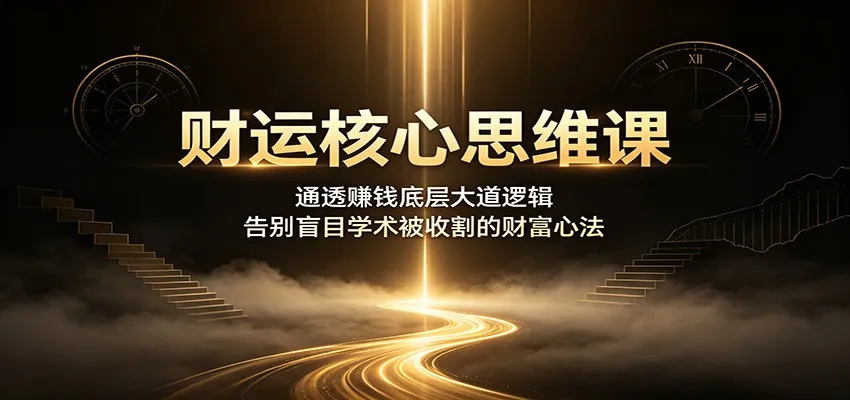 财运核心思维课:通透赚钱底层大道逻辑,告别盲目学术被收割的财富心法-来缘阁