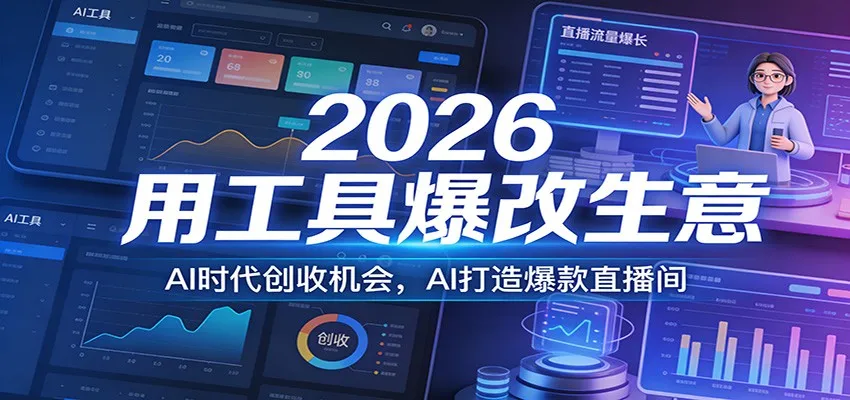 2026用工具爆改生意,AI时代创收机会,AI打造爆款直播间-来缘阁