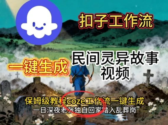 Coze扣子工作流一键生成民间灵异故事视频，保姆级教程搭建教学-来缘阁