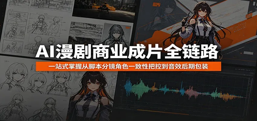 AI漫剧商业成片全链路：一站式掌握从脚本分镜角色一致性把控到音效后期包装-来缘阁