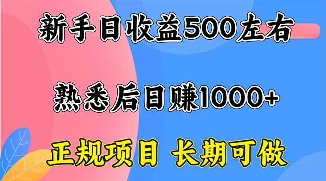 新手日收益500+ 正规项目 长期可做-来缘阁