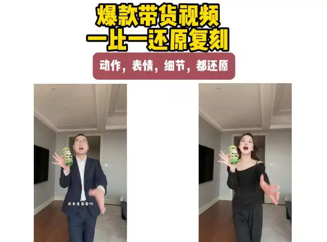 AI带货视频复刻，一比一还原加二创，动作，表情，细节，都还原，新手也能直接套用-来缘阁