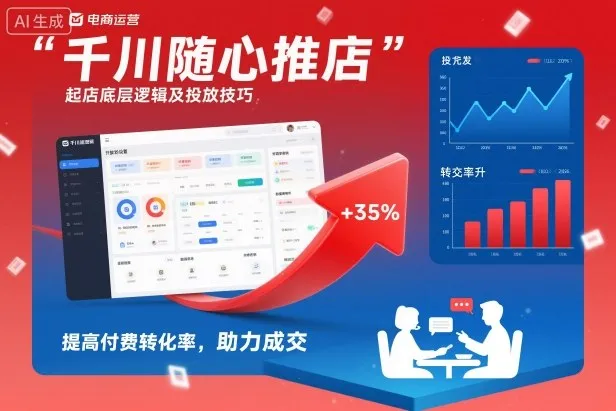 千川随心推起店底层逻辑及投放技巧，提高付费转化率，助力成交-来缘阁