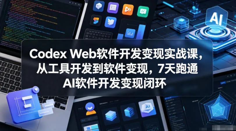 Codex Web软件开发变现实战课,从工具开发到软件变现,7天跑通AI软件开发变现闭环-来缘阁