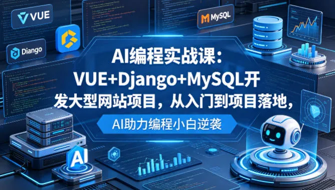 AI编程实战课：VUE+Django+MySQL开发大型网站项目，从入门到项目落地，AI助力编程小白逆袭-来缘阁