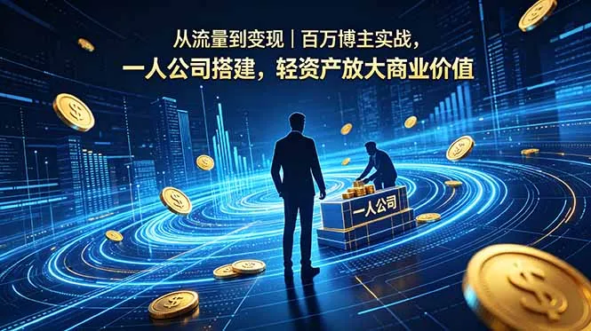 从流量到变现|百万博主实战,一人公司搭建,轻资产放大商业价值-来缘阁