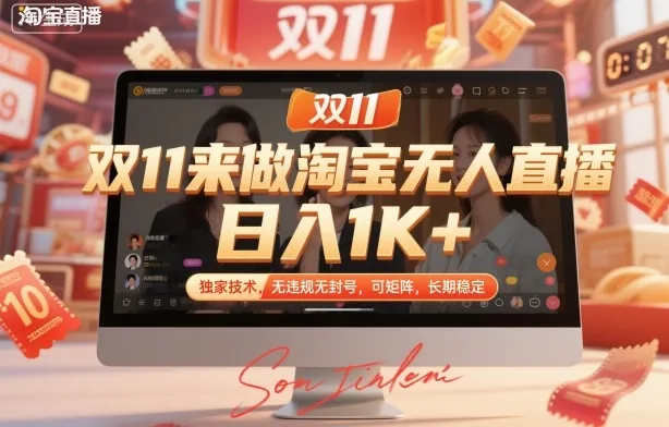 双11来做淘宝无人直播，日入1K+，独家技术，无违规无封号，可矩阵，长期稳定【揭秘】-来缘阁