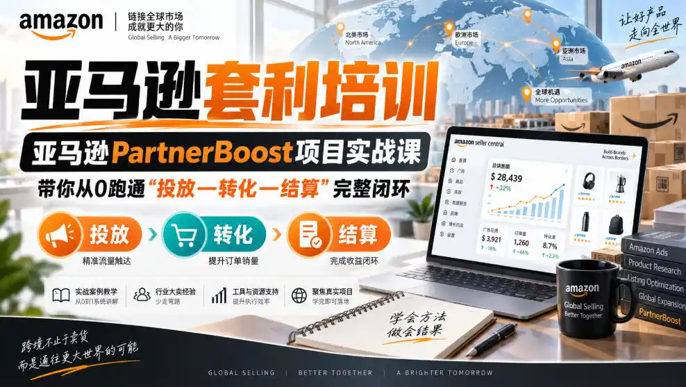 lead菌·亚马逊套利培训,亚马逊partnerboost项目实战课,带你从0跑通”投放—转化—结算”完整闭环-来缘阁