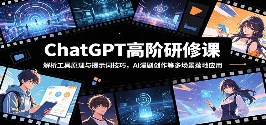 ChatGPT高阶研修课:解析工具原理与提示词技巧,AI漫剧创作等多场景落地应用-来缘阁