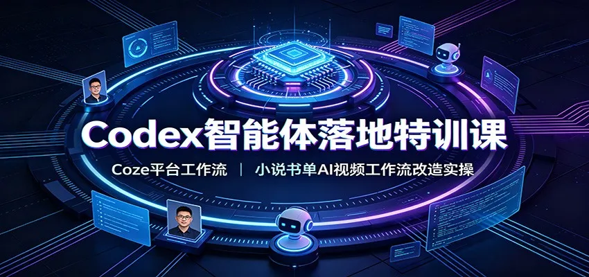 Codex智能体落地特训课:Coze平台工作流,小说书单AI视频工作流改造实操-来缘阁