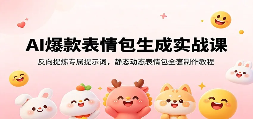 AI爆款表情包生成实战课：反向提炼专属提示词，静态动态表情包全套制作教程-来缘阁