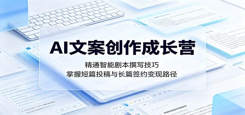 AI文案创作成长营：精通智能剧本撰写技巧，掌握短篇投稿与长篇签约变现路径-来缘阁