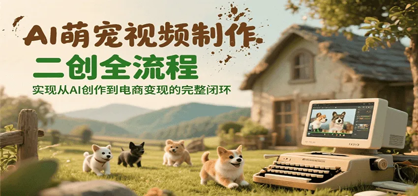 AI萌宠视频制作二创全流程,实现从AI创作到电商变现的完整闭环-来缘阁