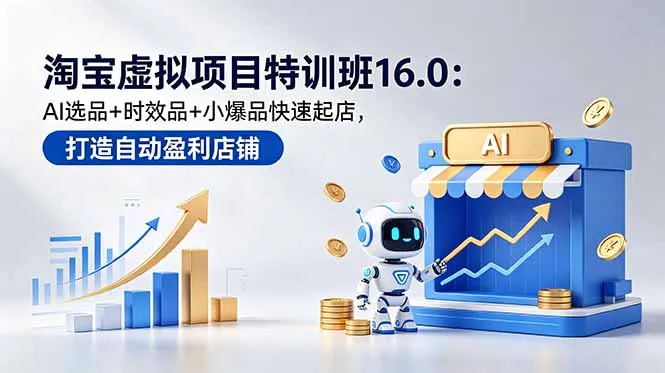 淘宝虚拟项目特训班16.0:AI选品+时效品+小爆品快速起店,打造自动盈利店铺-来缘阁
