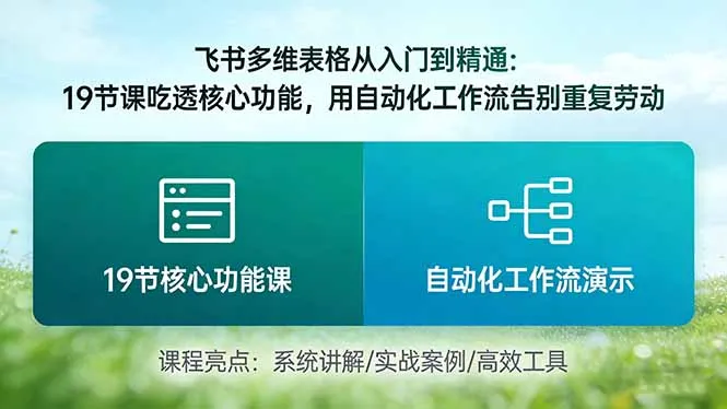 飞书多维表格从入门到精通：19节课吃透核心功能，用自动化工作流告别重复劳动-来缘阁