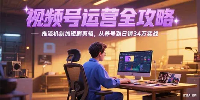 2025视频号运营全攻略，推流机制加短剧剪辑，从养号到日销34万实战-来缘阁