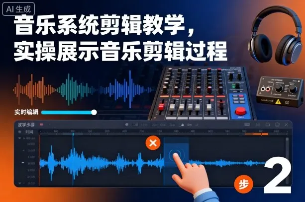 音乐系统剪辑教学，实操展示音乐剪辑过程-来缘阁