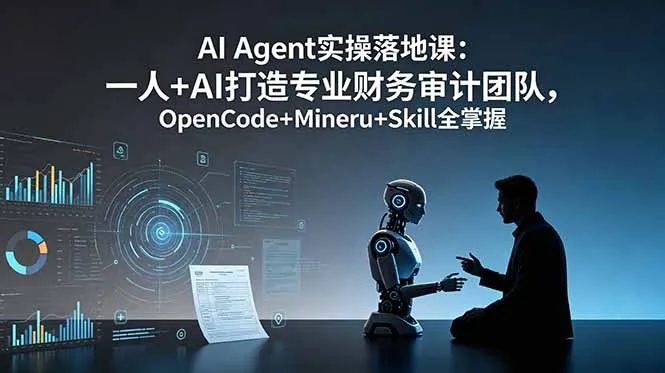 AI Agent实操落地课：一人+AI打造专业财务审计团队，OpenCode+Mineru+Skill全掌握-来缘阁