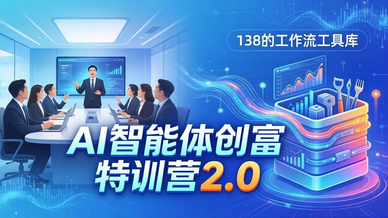 AI智能体创富训练营2.0:3天闭门直播+视频课+工具库,从0到1搭建智能体附138个工作流-来缘阁