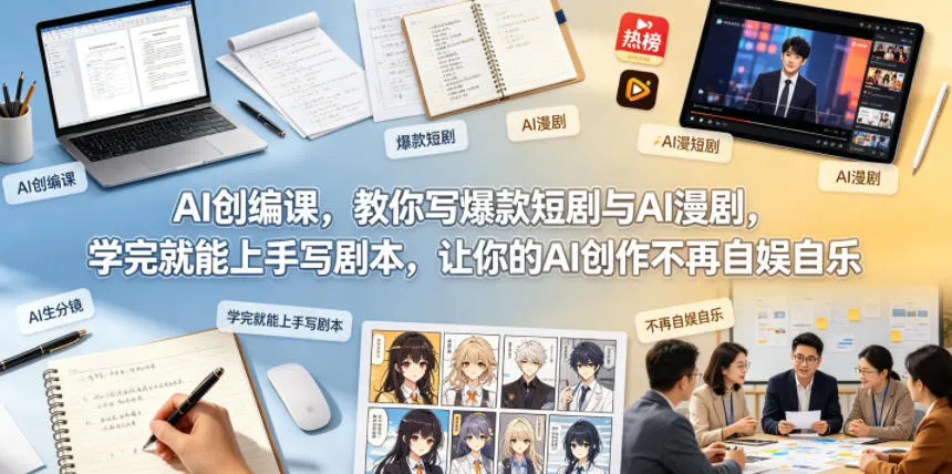 AI创编课,教你写爆款短剧与AI漫剧,学完就能上手写剧本,让你的AI创作不再自娱自乐(更新0521)-来缘阁