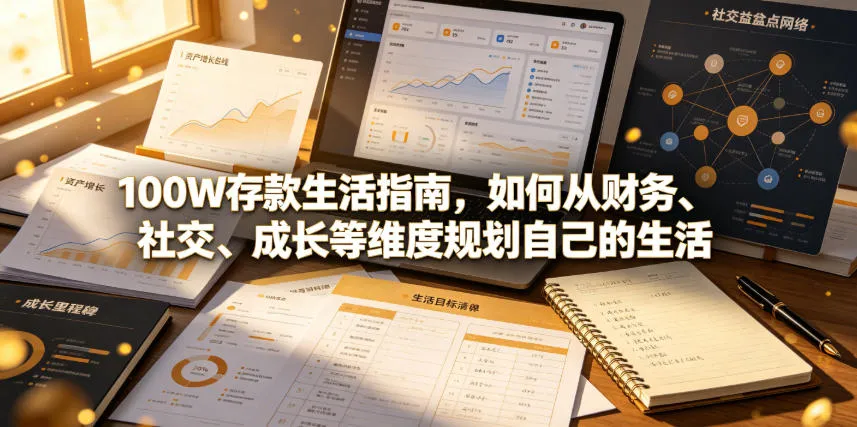 付费文章：100W存款生活指南，如何从财务、社交、成长等维度规划自己的生活-来缘阁