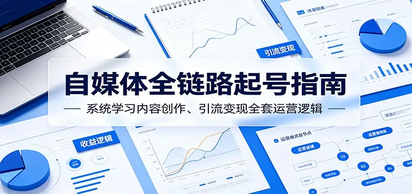 自媒体全链路起号指南：系统学习内容创作、引流变现全套运营逻辑-来缘阁