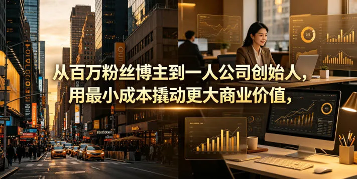 从百万粉丝博主到一人公司创始人,用最小成本撬动更大商业价值