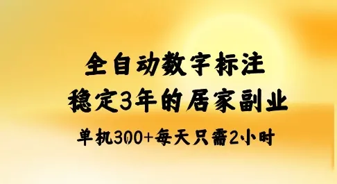 全自动数字标注，稳定3年的蓝海项目，居家也能矩阵开干的副业，单机日入3张+【揭秘】-来缘阁