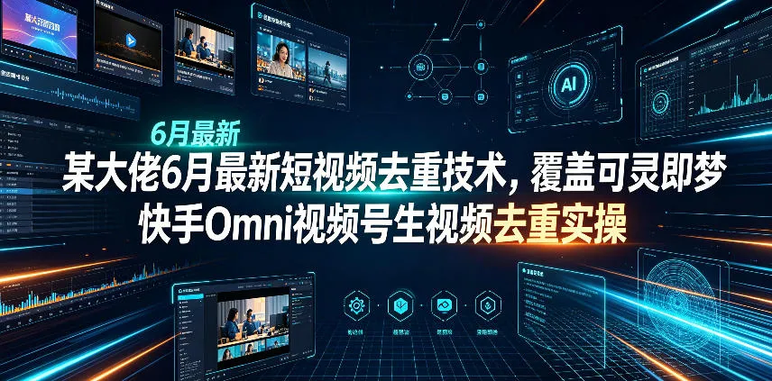 某大佬6月最新短视频去重技术，覆盖可灵即梦快手Omni视频号生视频去重实操-来缘阁