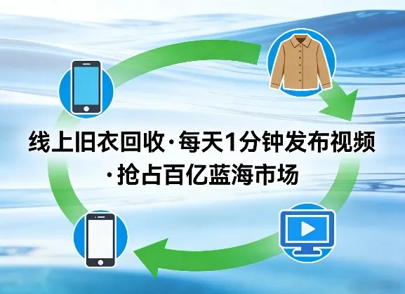 线上旧衣回收项目，我们给你提供视频，每天花一分钟发布视频，抢占百亿蓝海市场【揭秘】-来缘阁