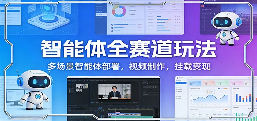 智能体全赛道玩法：多场景智能体部署，视频制作，挂载变现-来缘阁
