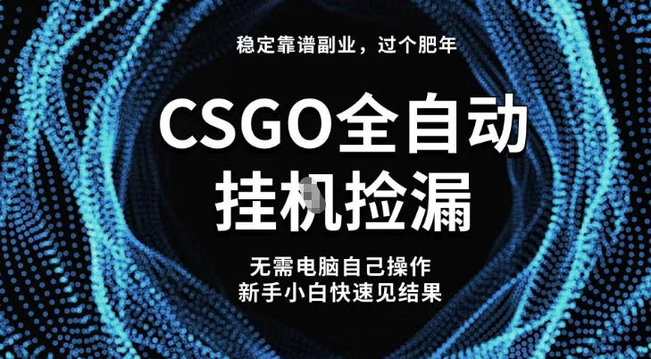 【稳定副业】全球最热门游戏CSGO全自动捡漏，最新玩法，新手小白日入5张+【揭秘】-来缘阁
