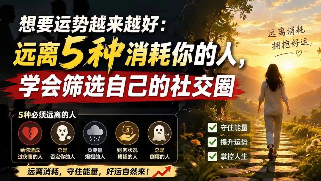 付费文章:想要运势越来越好:远离5种消耗你的人,学会筛选自己的社交圈-来缘阁
