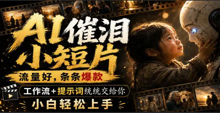 AI催泪小短片，流量好，条条爆款，工作流+提示词统统交给你，小白轻松上手-来缘阁