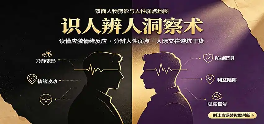 识人辨人终极心法：读懂应激情绪反应，分辨人性弱点，人际交往避坑干货-来缘阁