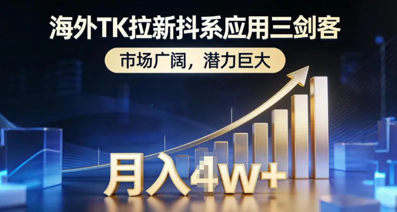 海外TK拉新抖系应用三剑客,市场广阔,潜力巨大,月入1w+-来缘阁