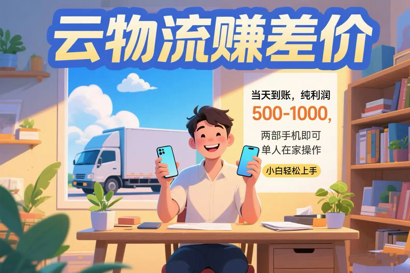 云物流赚差价 当天到账纯利润500-1000 两部手机即可 可单人在家操作 小…-来缘阁