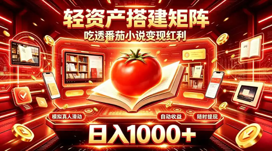 轻资产搭建矩阵，吃透番茄小说变现红利，日入1000+，支持无限矩阵放大【揭秘】-来缘阁