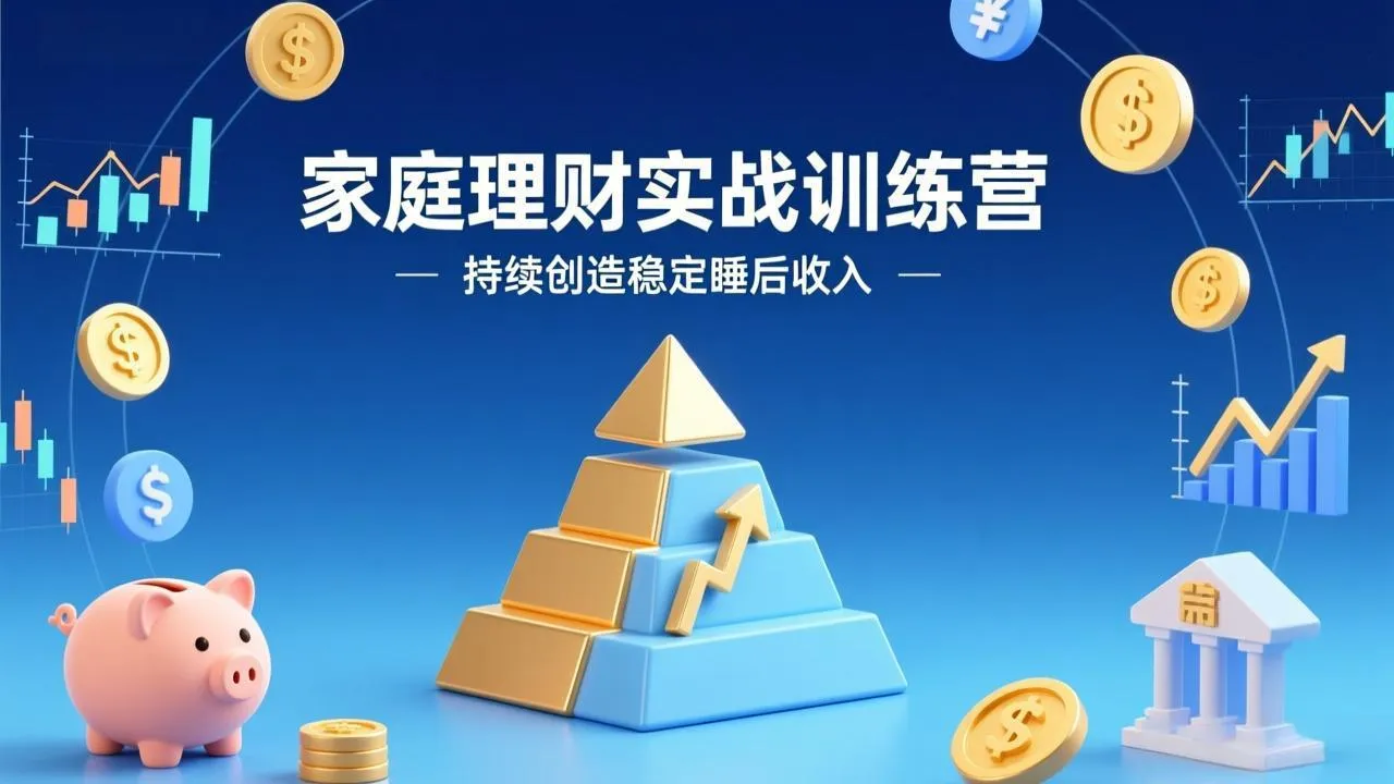 家庭理财实战训练营：从0到1建体系，三阶进阶层层递进，助你持续创造稳定睡后收入-来缘阁