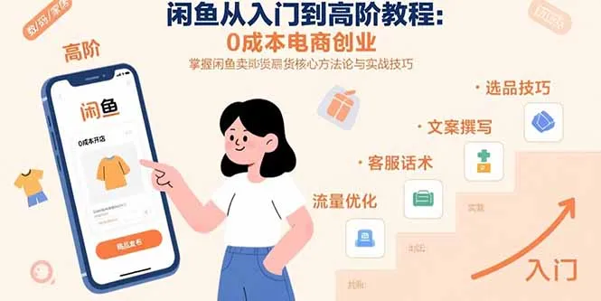 闲鱼从入门到高阶教程：0成本电商创业，掌握闲鱼卖货核心方法论与实战技巧-来缘阁