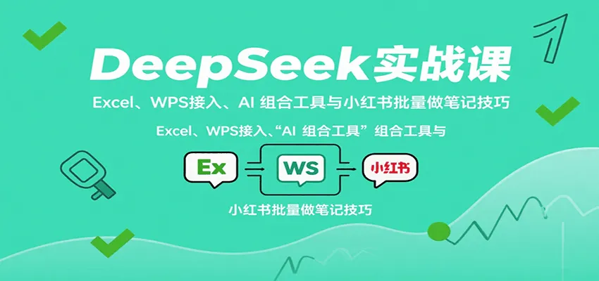 DeepSeek实战课：Excel、WPS接入、AI 组合工具与小红书批量做笔记技巧-来缘阁
