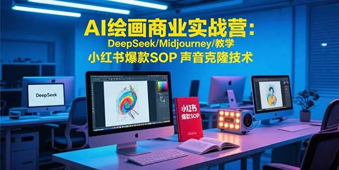 AI绘画商业实战营：DeepSeek/Midjourney/教学 小红书爆款SOP 声音克隆技术-来缘阁
