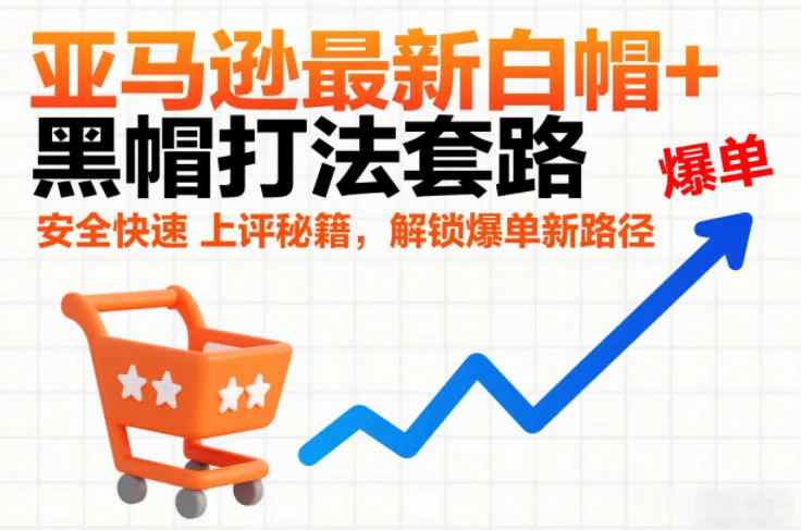 亚马逊最新白帽+黑帽打法套路，安全快速上评秘籍，解锁爆单新路径-来缘阁