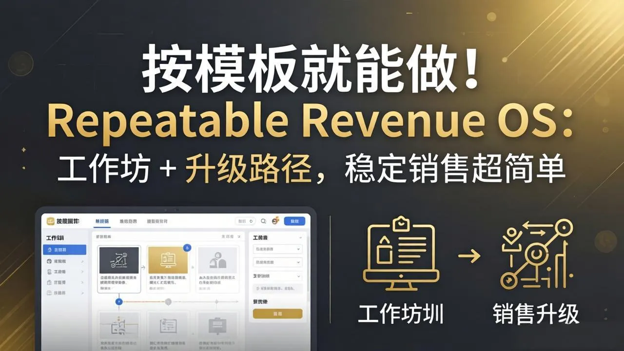 按模板就能做！Repeatable Revenue OS：工作坊 + 升级路径，稳定销售超简单-来缘阁