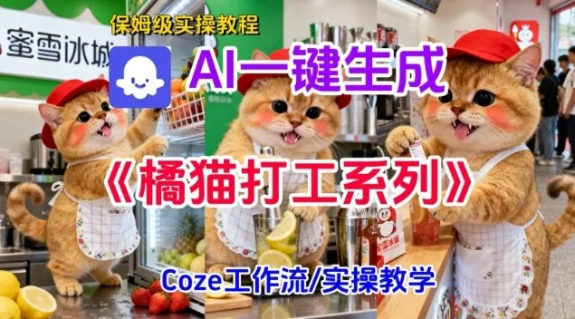 Coze扣子工作流一键生成胖橘猫打工短视频，保姆级实操搭建教学-来缘阁