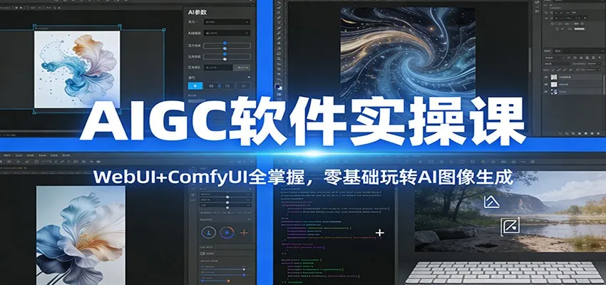 AIGC软件实操课：WebUI+ComfyUI全掌握，零基础玩转AI图像生成-来缘阁