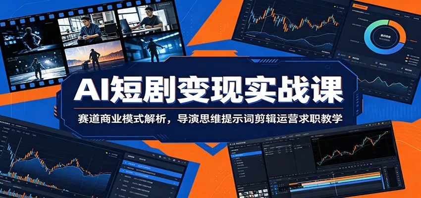 AI短剧变现实战课：赛道商业模式解析，导演思维提示词剪辑运营求职教学-来缘阁