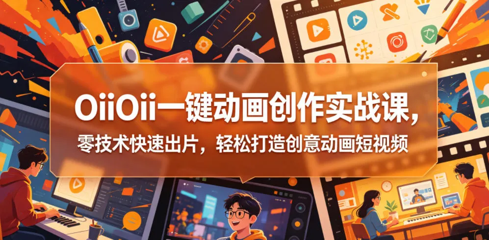 OiiOii一键动画创作实战课，零技术快速出片，轻松打造创意动画短视频-来缘阁